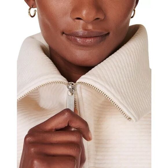 Sweaty Betty NWT Radiant Half Zip Sweatshirt Oatmeal Marl Oversized Small - Picture 5 of 8